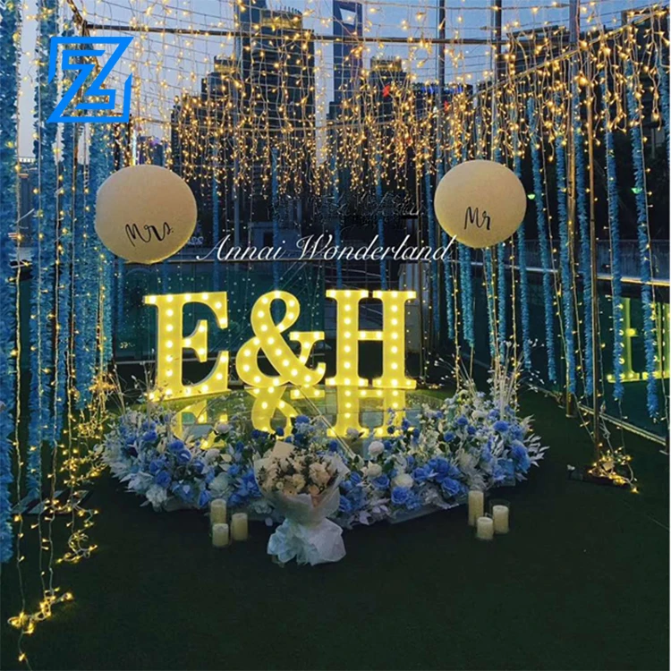 LED illuminated photography letters and heart wedding arch marquee letters for decorative events stage hire