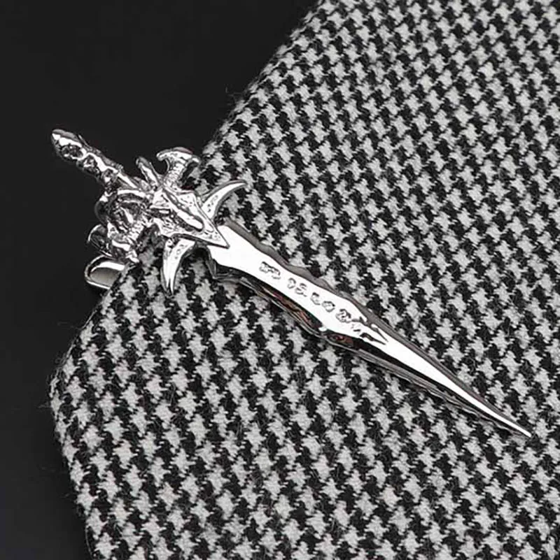 Chrome Stainless Cute Beard Gun Bullet Metal Classy Tie Clip for Men Necktie Clips Pin For Mens Gift