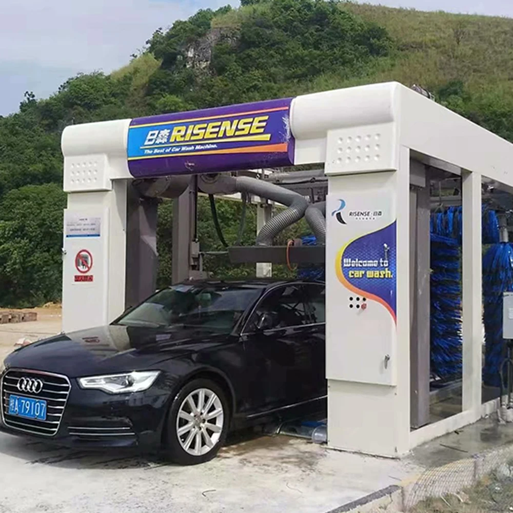 risense 9 brushes tunnel automatic car wash machine for sale in germany with air dryer and brush drying