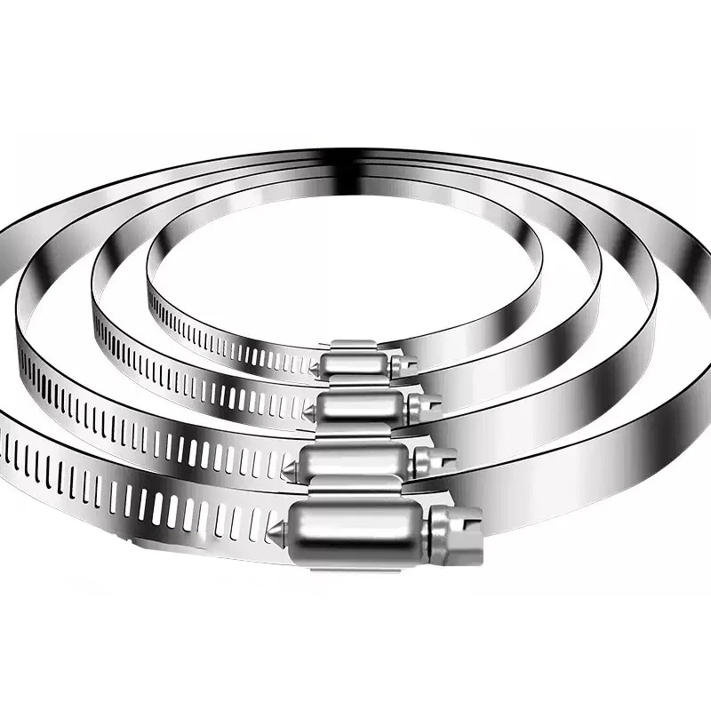 high quality 304 0.68 mm thickness clamp stainless steel throat clamp water pipe oil duct fixed buckle fastening pipe hose clamp