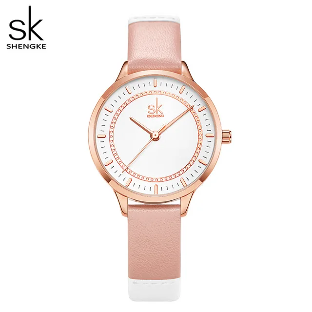 Shengke K9026 Circular Hollow Ring Ladies Quartz Watches Analog Luxury Branded Waterproof