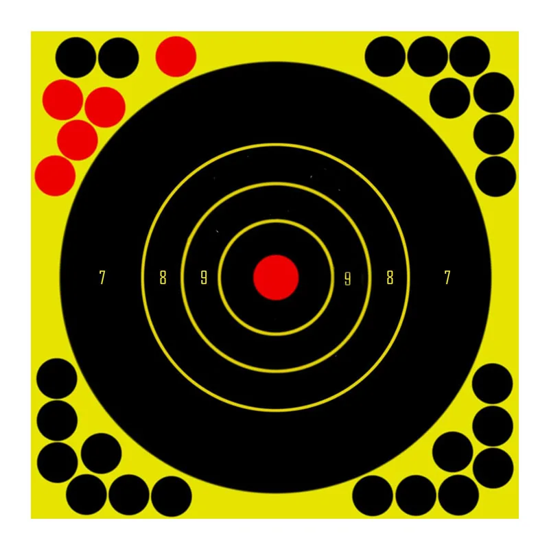 Wholesale 8 inch Bright Fluorescent Yellow Splatter Shooting Targets Sticker Self Adhesive Shooting Target