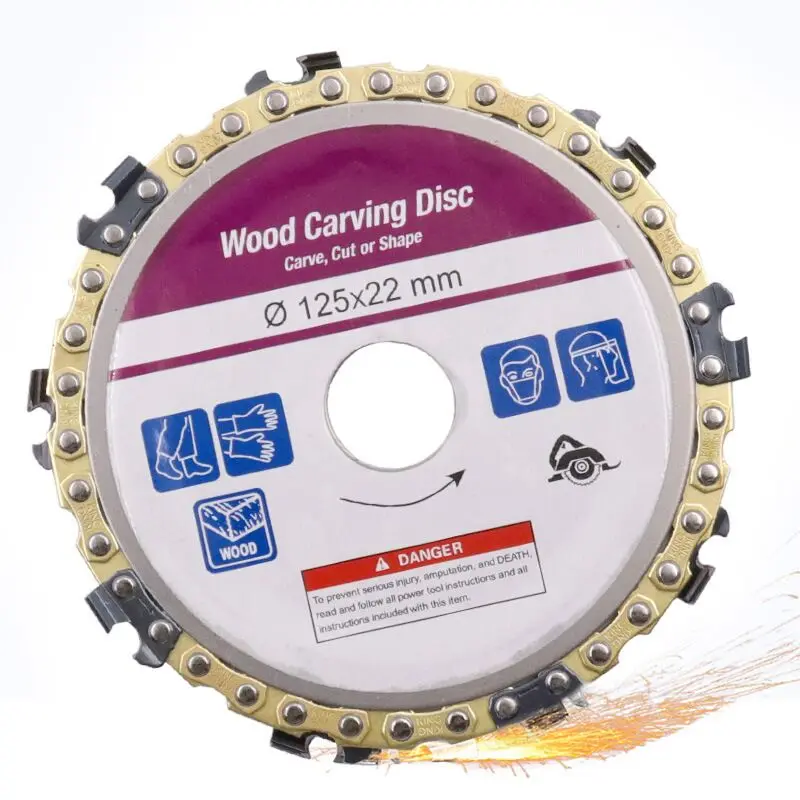 4/4.5 Inch Angle Grinder Chain Saw Disc Blade 7/13/22 Teeth Wood Carving Disc Fine Abrasive Cut Chain