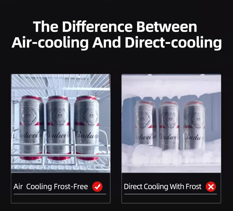 LB1250C Hot Selling Upright Cooler Without Defogging Black White Color 800L Double Door Commercial Display Fridge For Canteens