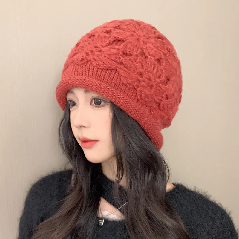 Solid crotchet winter hats for women beanie cable knit bucket hat luxury crochet beanie