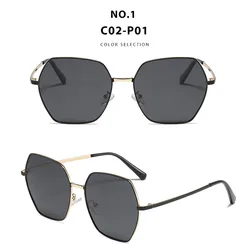 Frame Hexagon Front Sunglasses Unisex Driving Leisure Gradient Polarized Sunglasses Custom Shades Manufacturers Wholesale Metal