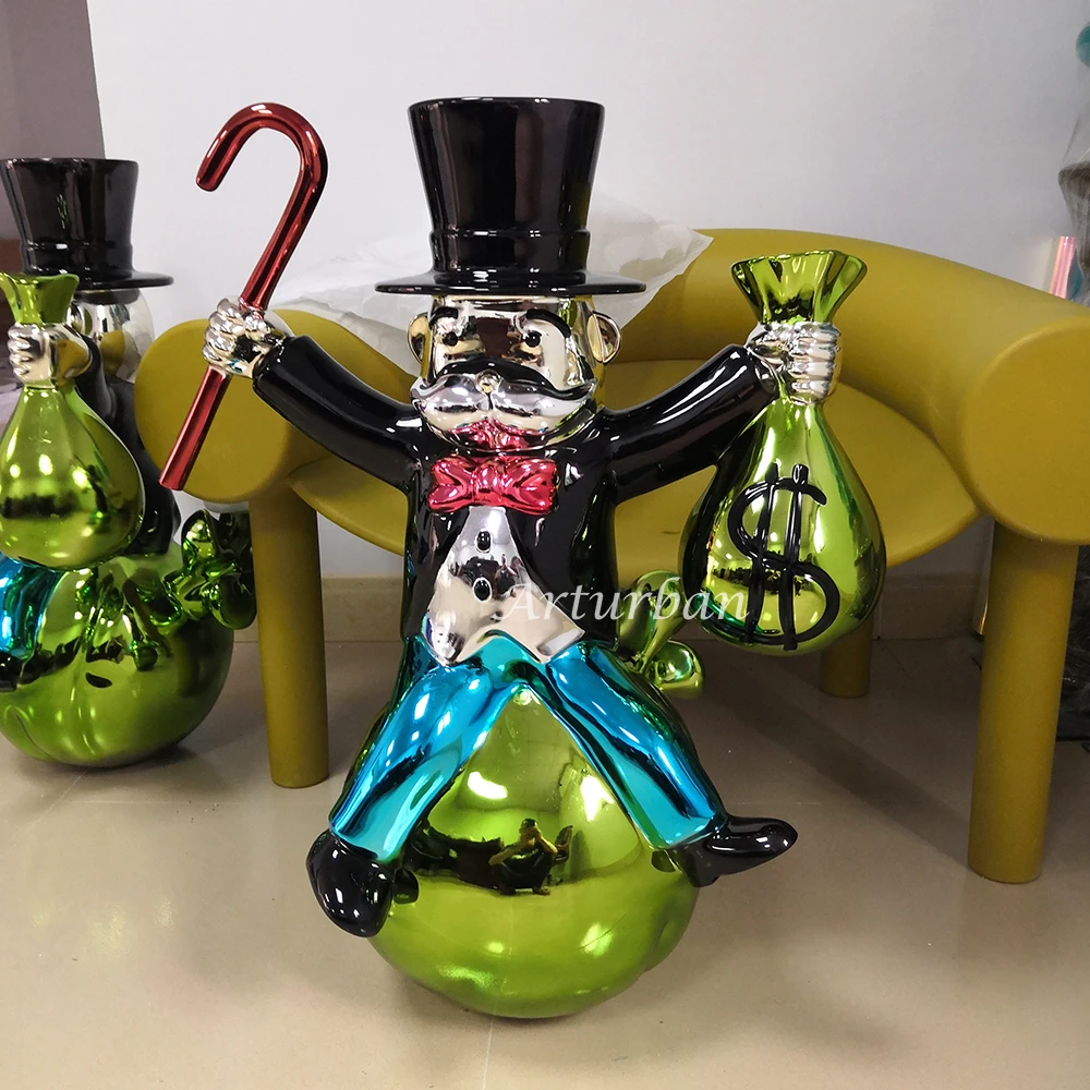 electroplated Fiberglass sculpture monopoly statue Monopoly statue
