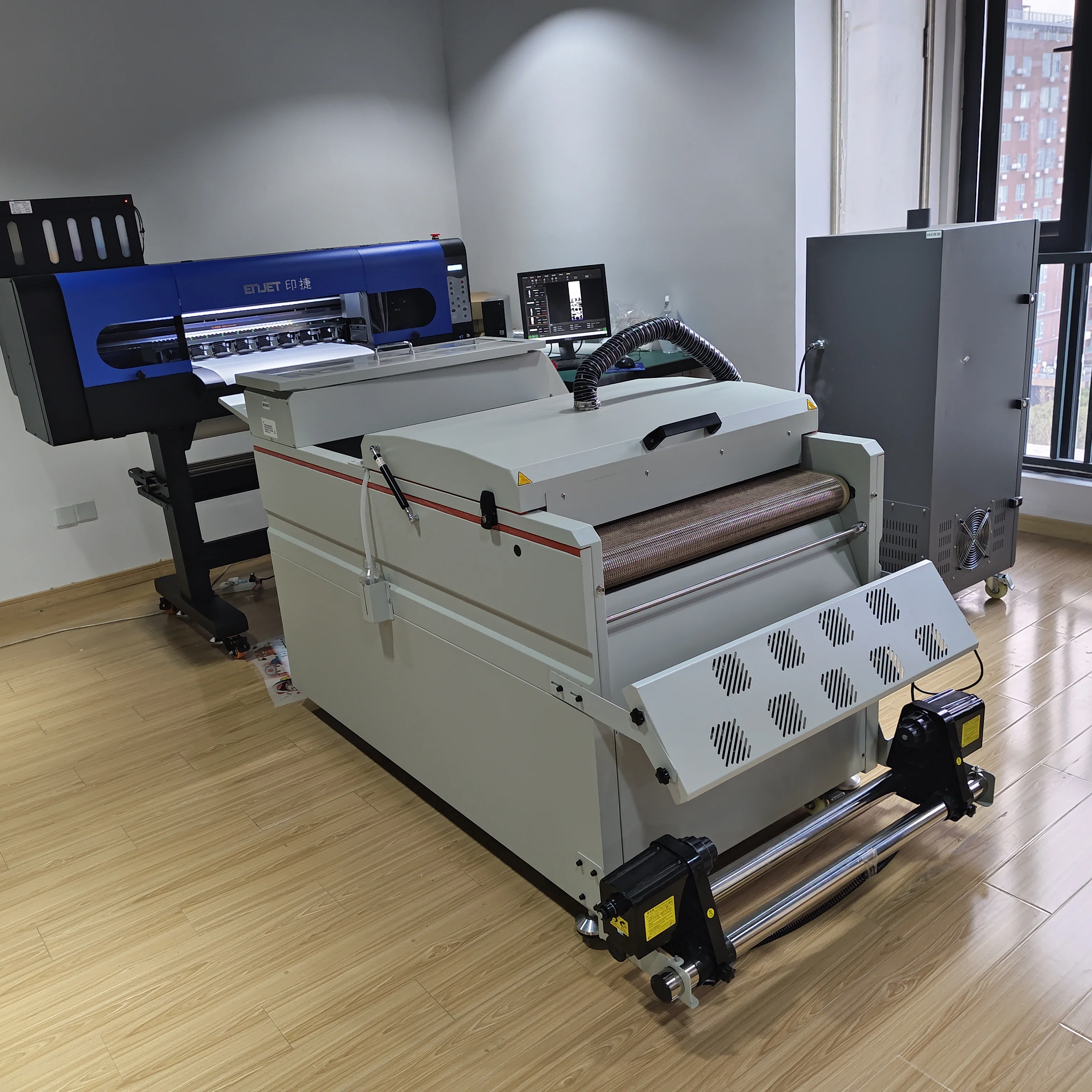 5 head Printing Machine factory 120cm 60 Cm Dtf Printer xp600 I3200-a1 With vertical Powder Shaker 60 cm dtf printer