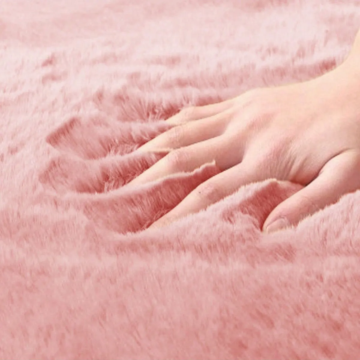 Factory New Product Modern Simple Rugs Imitation Rabbit Fur Carpet for Bedroom, Living Room or Bedside-Padded Area