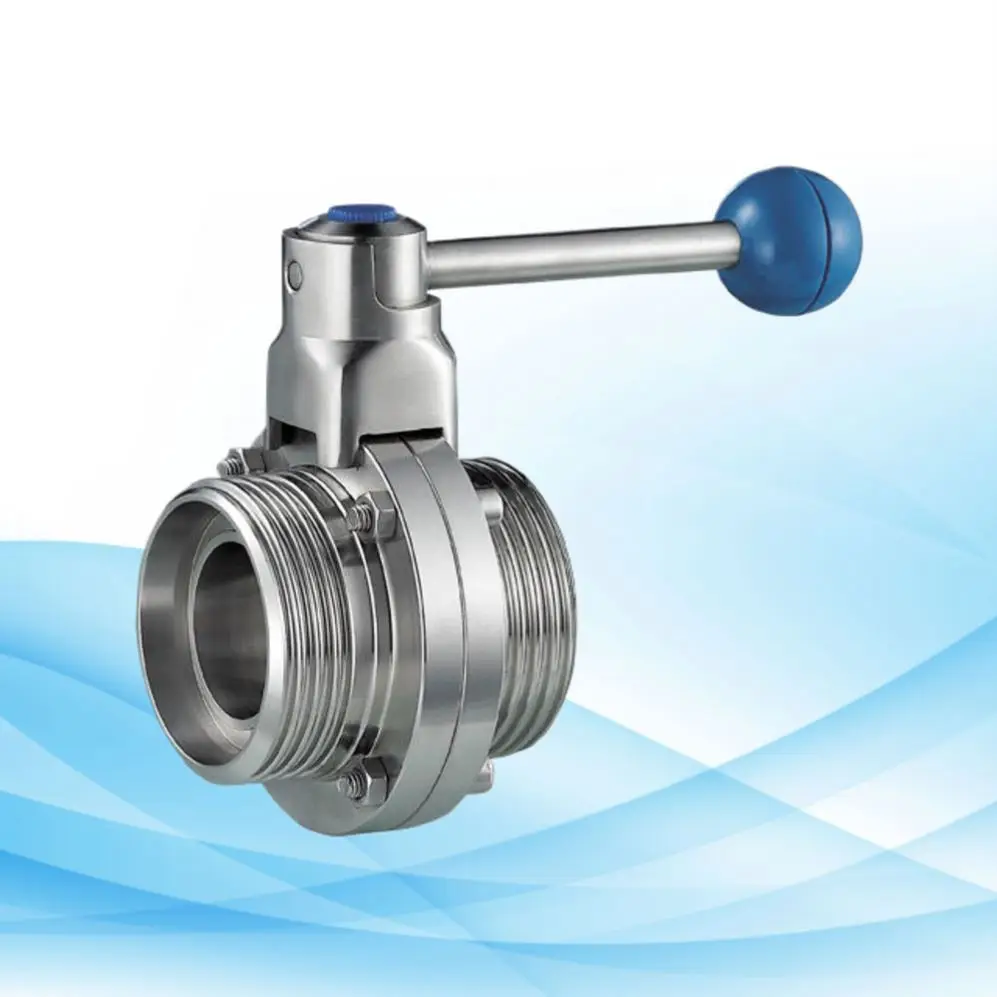 SS304 SS316L Fine Tuning Sanitary Butterfly Valves With Weld & Threaded Connections