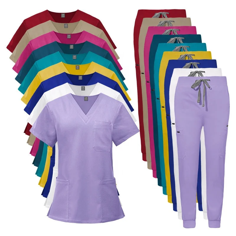 Oem Comfortable Breathable Custom Logo Fashionable Medical Dental Clinic Jogger Hospital Nursing Scrubs Uniforms Sets Nurse