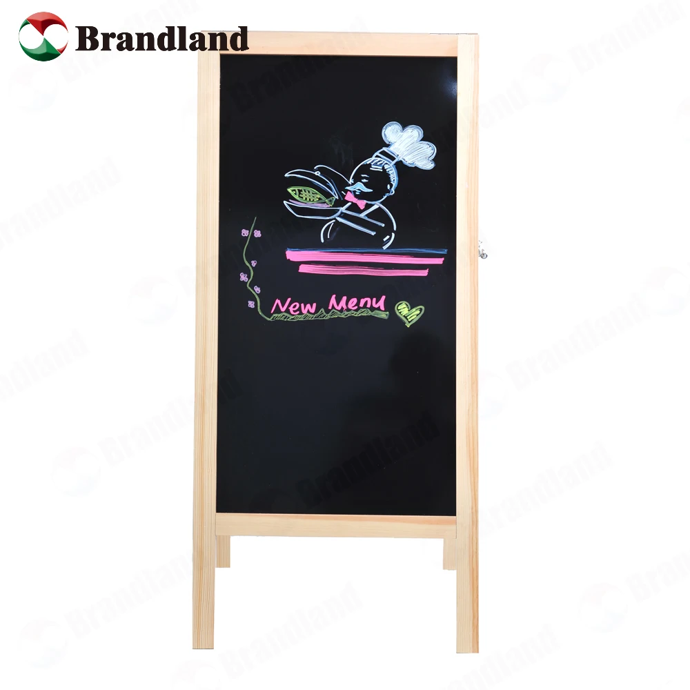 Factory custom size label black color double sided wooden frame AD display blackboard desktop menu