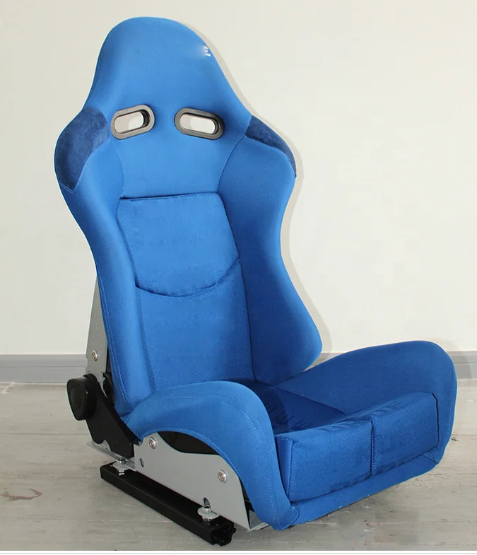 Sport Seats Reclinable Clothes/Blue Strip Left/Right Racing Bucket Seats Slider