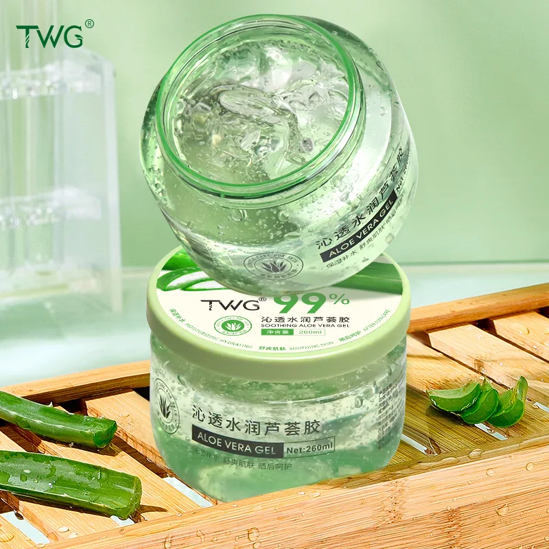 TWG RTS After Sun Redness Smoothing Aloe Vera Gel Face Care Moisturizing Face Cream Natural Organic 99% Pure Aloe Vera Gel