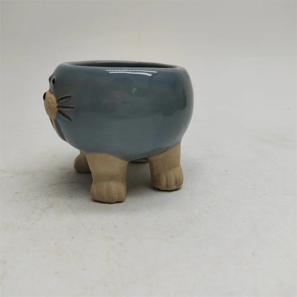 American country style garden decoration walrus blue small pot flower pot&planter for office home hotel decoration