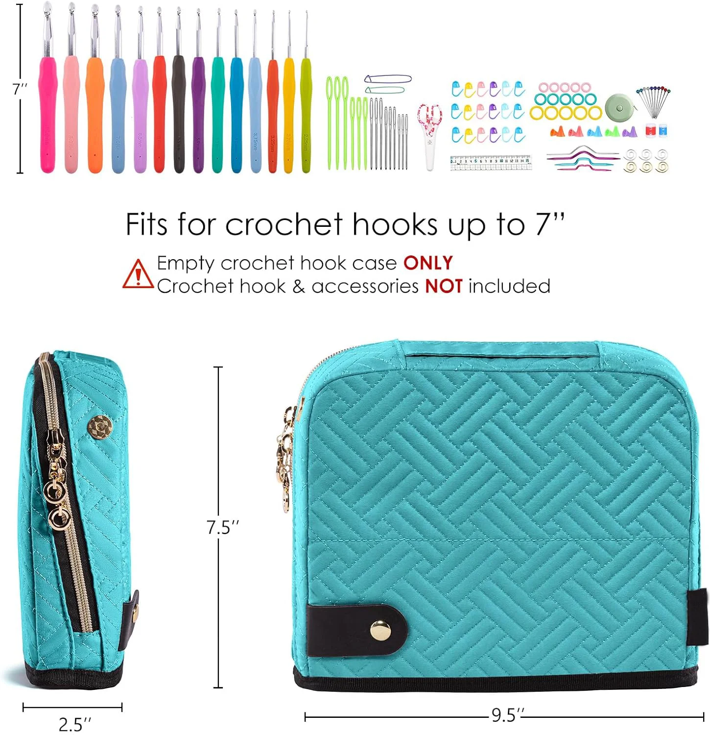 Crochet Hook Organizer Case Stand Up-Corchet Organizer - Crochet Hook Holder for Knitting & Crochet Supplies, Crochet Needles