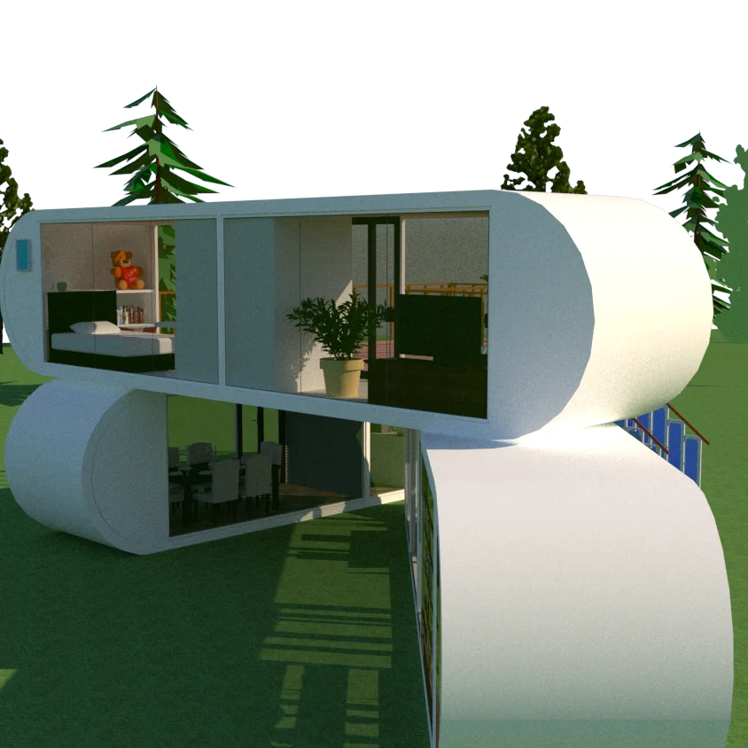 Сборный небольшой овальный дом из закаленного стекла для дома