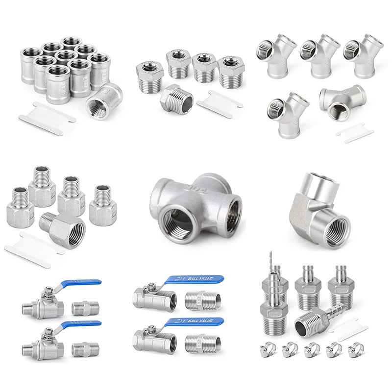 LongDing water gas SS304 SS316 Vacuum Plumbing Fittings tee Tube Fitting Control Elbow tri clamp ball valve Pipe Fittings