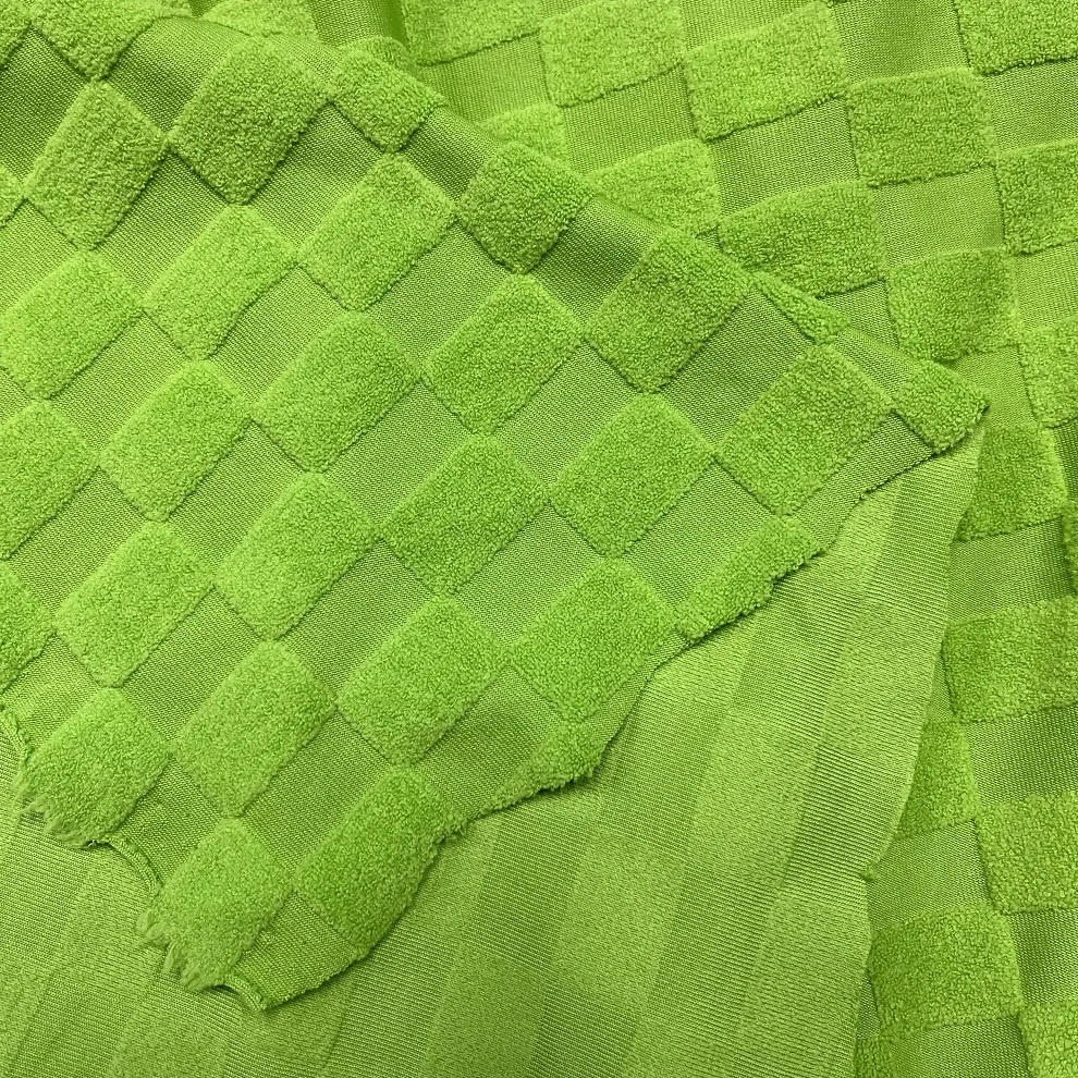 OEM ODM manufacturer textured swimwear fabric polyester spandex knitted terry fabric for swimwear elastic bikini fabric telas