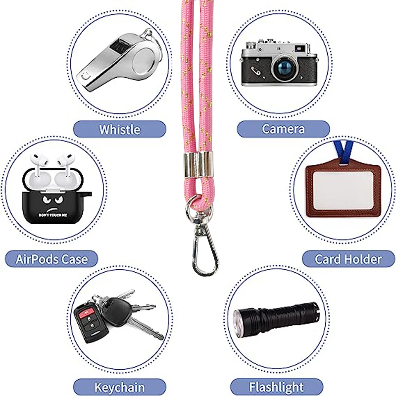 Soft Webbing Strap Custom Adjustable Crossover Shoulder Round Cell Phone Nylon Lanyard Strap For Mobile Phone Strap