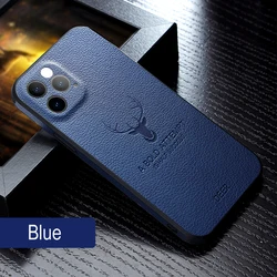 Leyi all inclusive four corner fall prevention skin feel protective PU leather Deer Head mobile phone case for iPhone 13 pro max