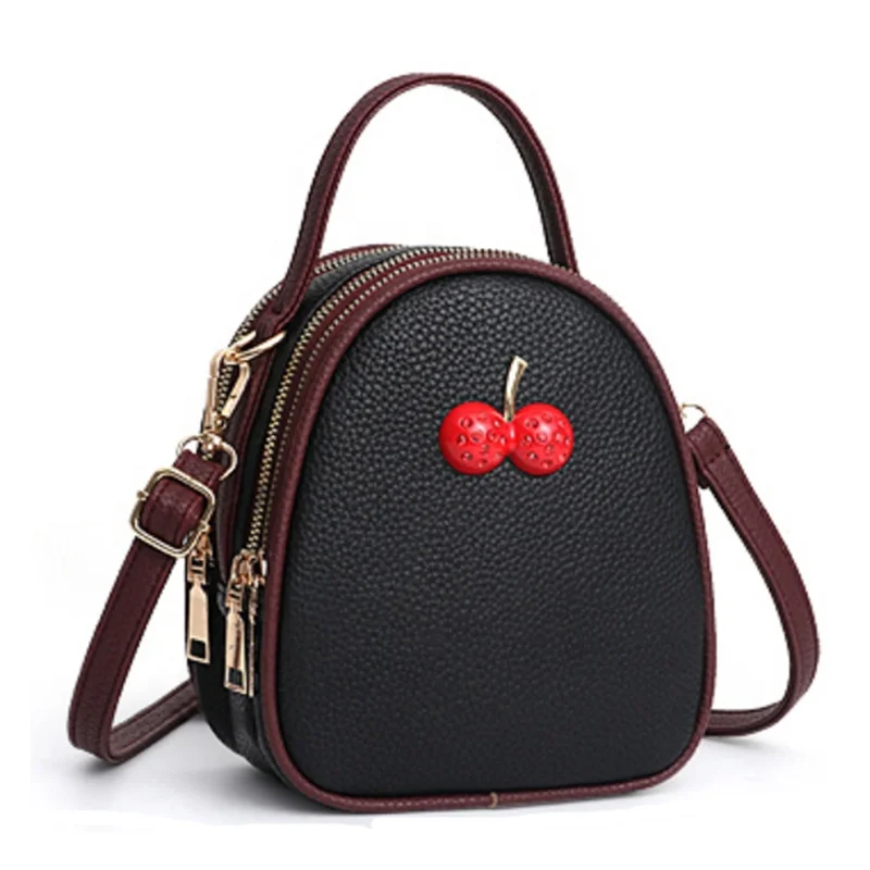 15Years Factory Cute Multifunction 3 Zipper Pocket Mini Wallet Bees Decoration Pu Leather  Small Shoulder Bag Tote Crossbody
