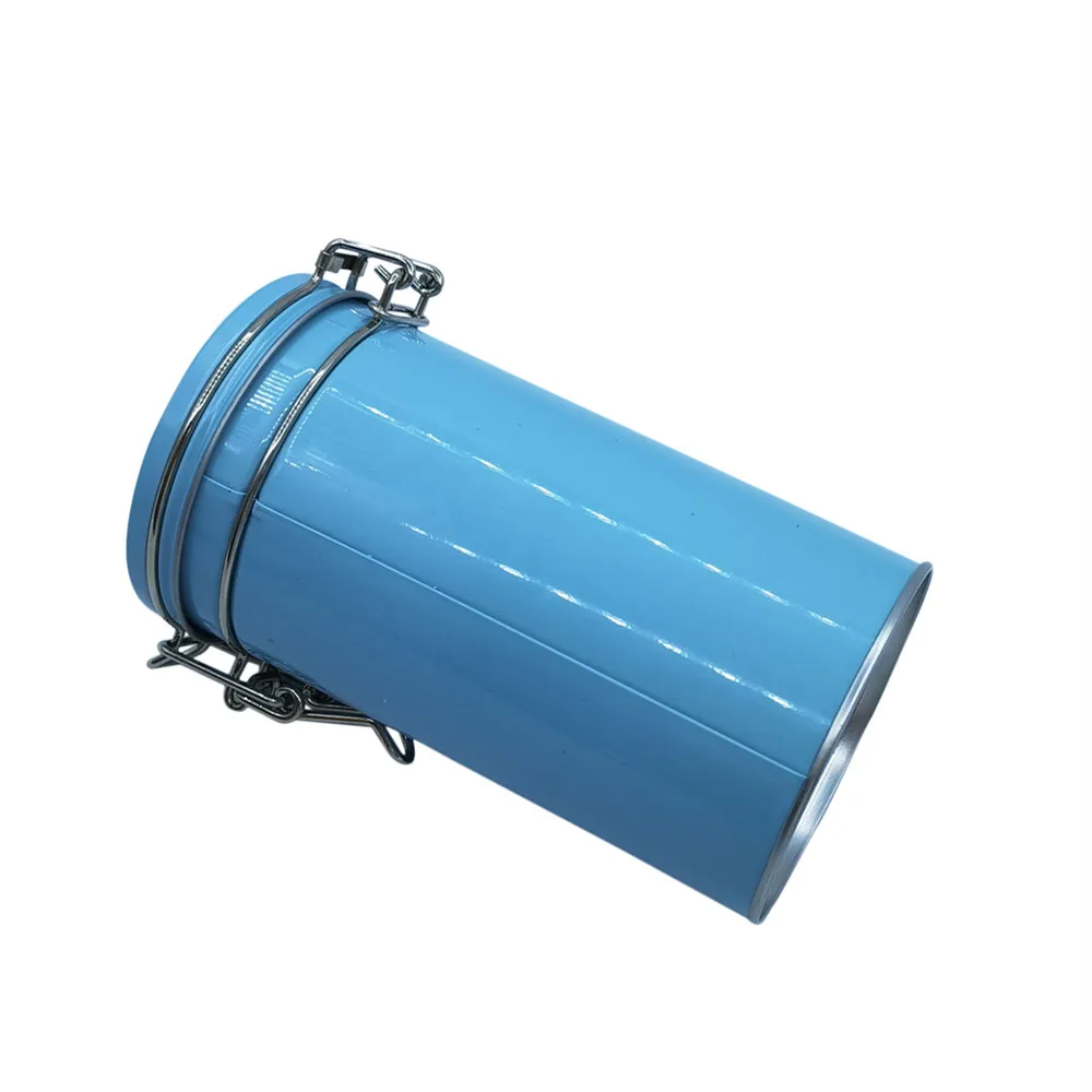 Manufacturer produces custom cylindrical tea and coffee cans with buckles