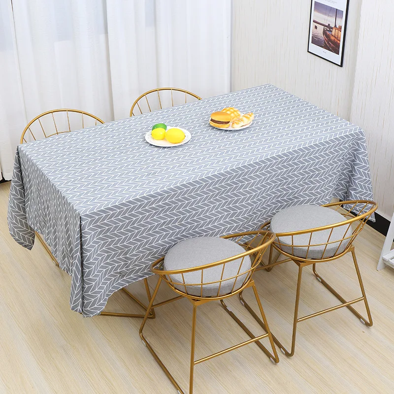 Oilcloth Waterproof Cotton Linen Rectangular Table Cloth For Dining Table Home Party Hotel Table Decoration Cloth