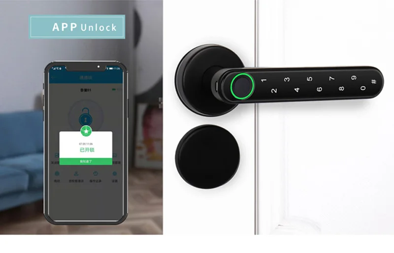 Hot sale Touchscreen Keypad Passcode And TTlock Room fingerprint digital lock