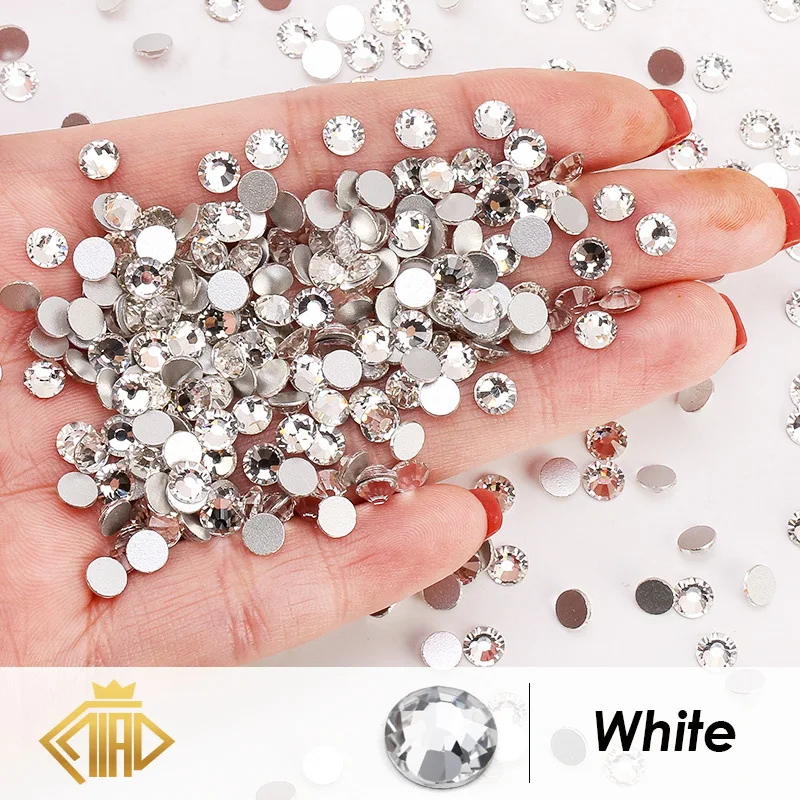 Bulk Transparent AB Rhinestones - High-Quality Glass for Nail Designs