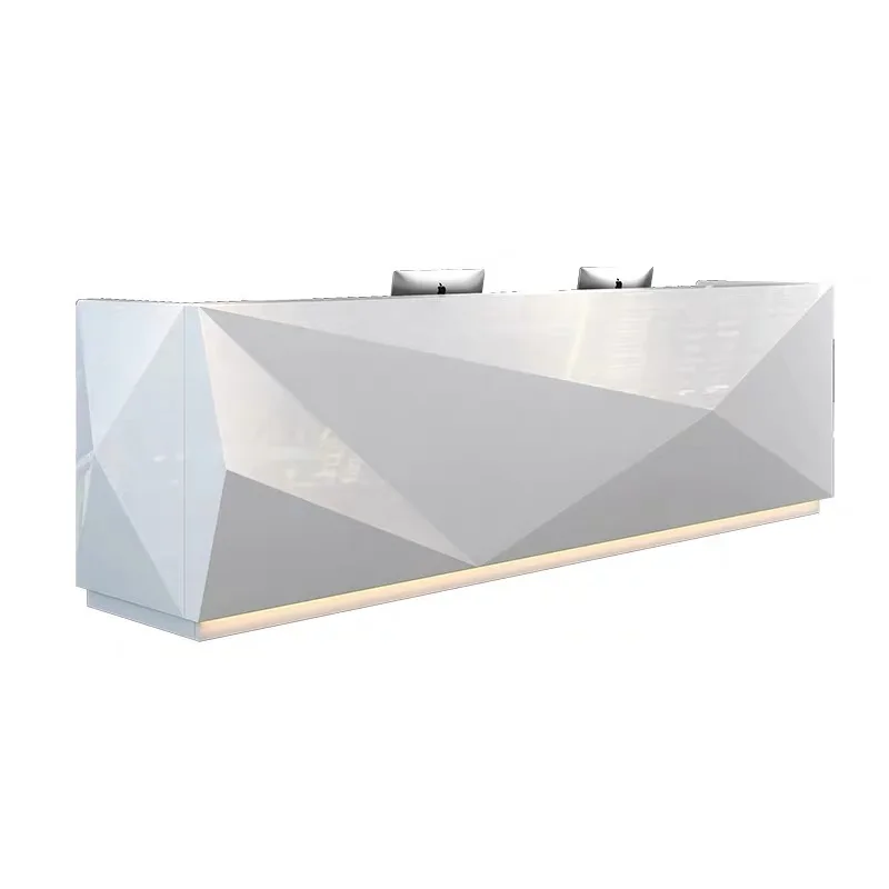 acrylic solid surface custom furniture modern office reception desk white front desk counter