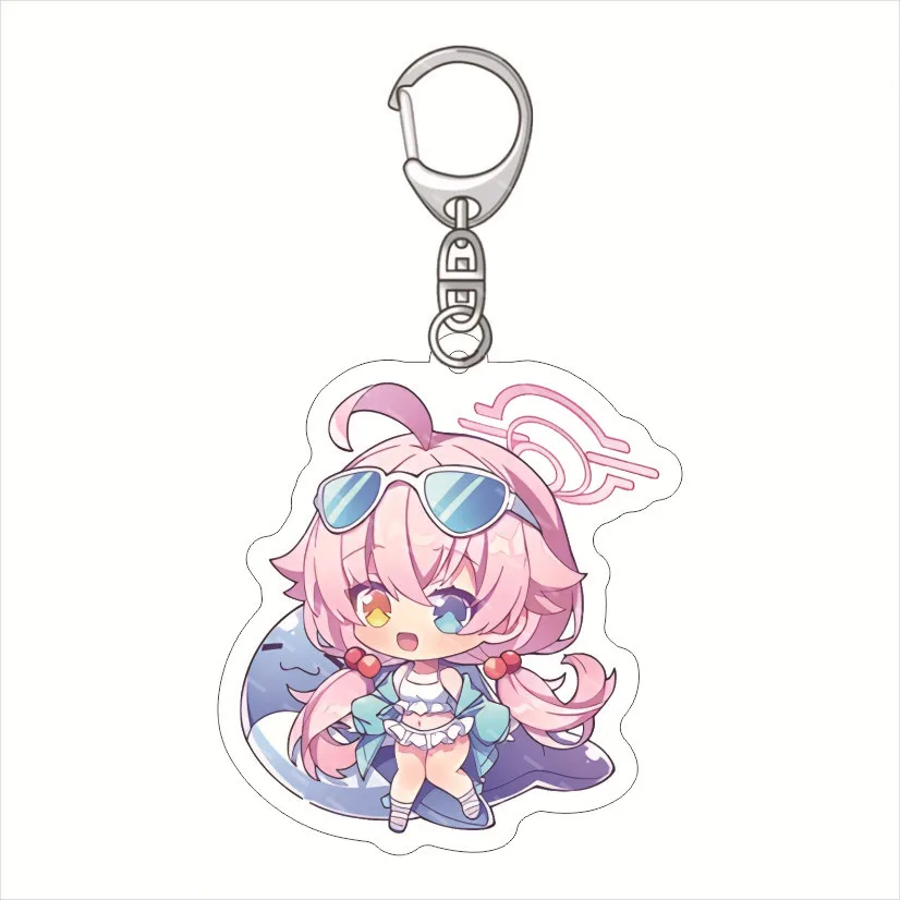 Blue Archive Keychain Anime Cartoon Characters Pendants Acrylic Keyring Cosplay Costume Hanging Ornament