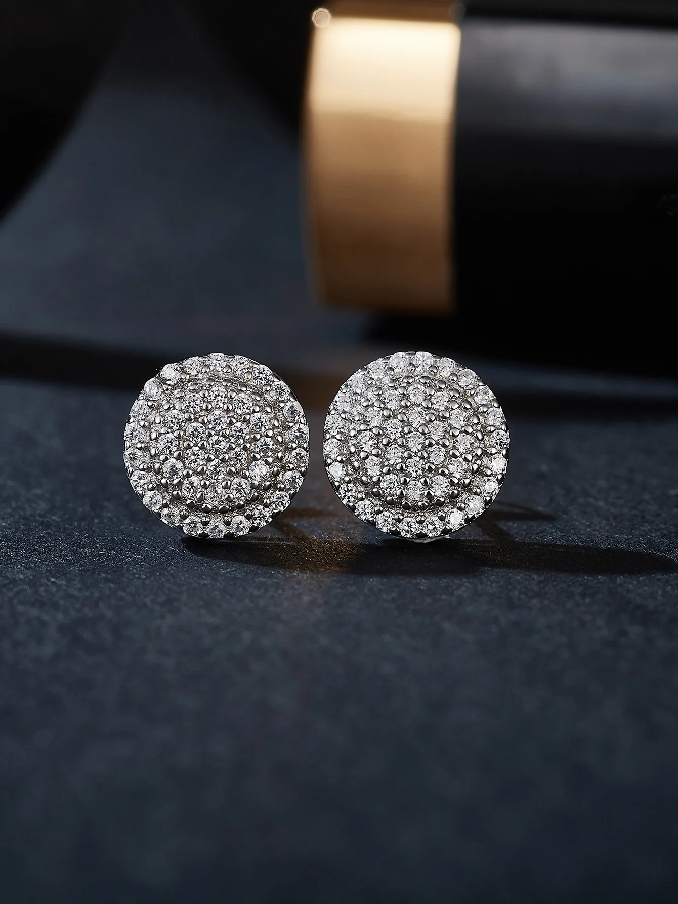Round Brilliant Flower Iced Out GRA 1.0mm Moissanites Diamond 925 Silver Fine Jewelry Moissanite Stud Earrings for Woman