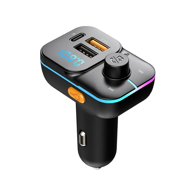 Relee Popular C24 Car Charger Dual USB Type C Car Charger LED Light Car Charger 5V 3.1A Multi USB