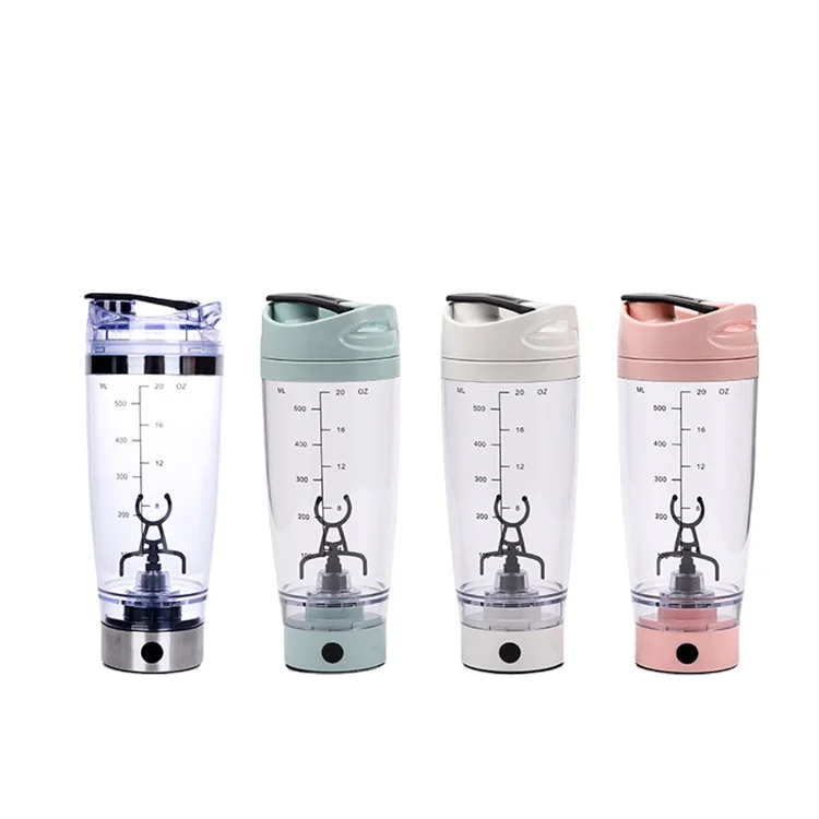 Wholesale Fitness Protein Electric Stainless Steel Drinking Water Bottles Clear Shaker Bottle Plastic Water Bottle with Ball