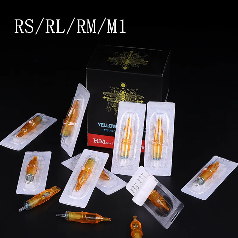 20 шт./кор. одноразовые на возраст 1 3 5 7 9 11 13 14 15 лет RL RM RS M1 желтого цвета с рисунком стрекозы иглы татуировки Картриджи