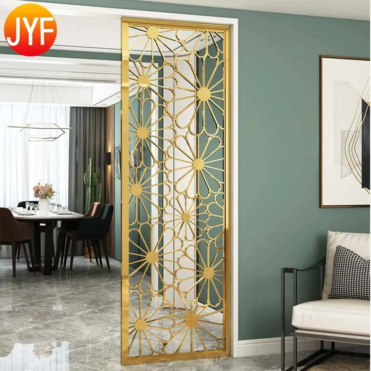 H633 Flower Pattern Laser Cut Stainless Steel Hanging Room Divider Price