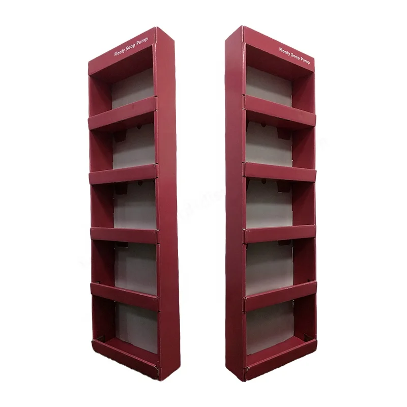 POP Retail Floor Display Customized Logo Printing Foldable Corrugated Cardboard Sidekick Display