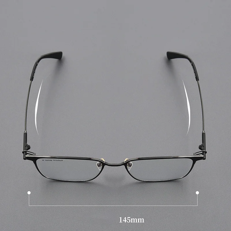 2024 Unisex Business Black Square Frame Glasses Pure Titanium Lightweight High-End Optical Eyewear Titanium Glass