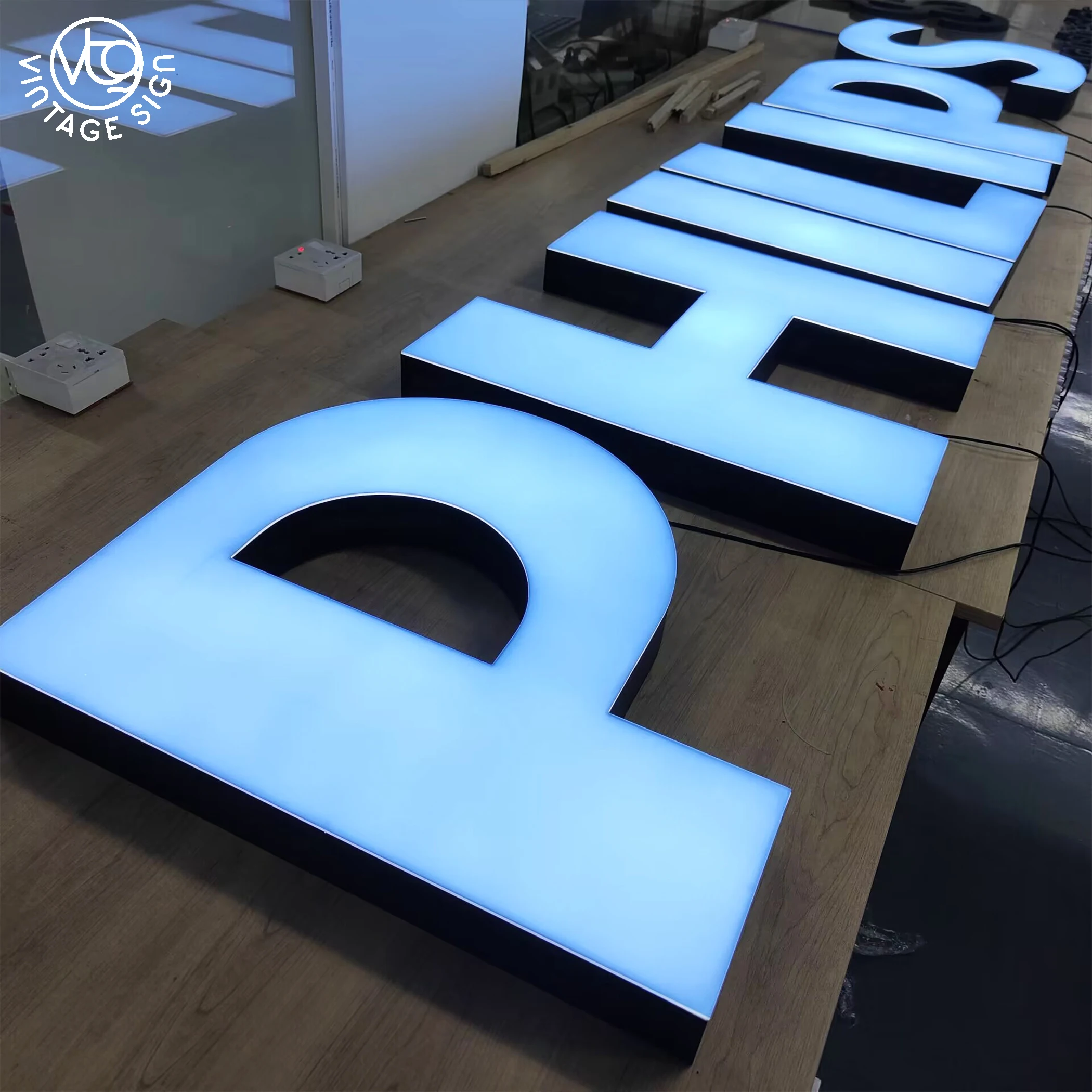 Waterproof Front-lit Store Logo Name Design Board 3d Front Lit Signage Acrylic Led Luminous Letters With High Quality
