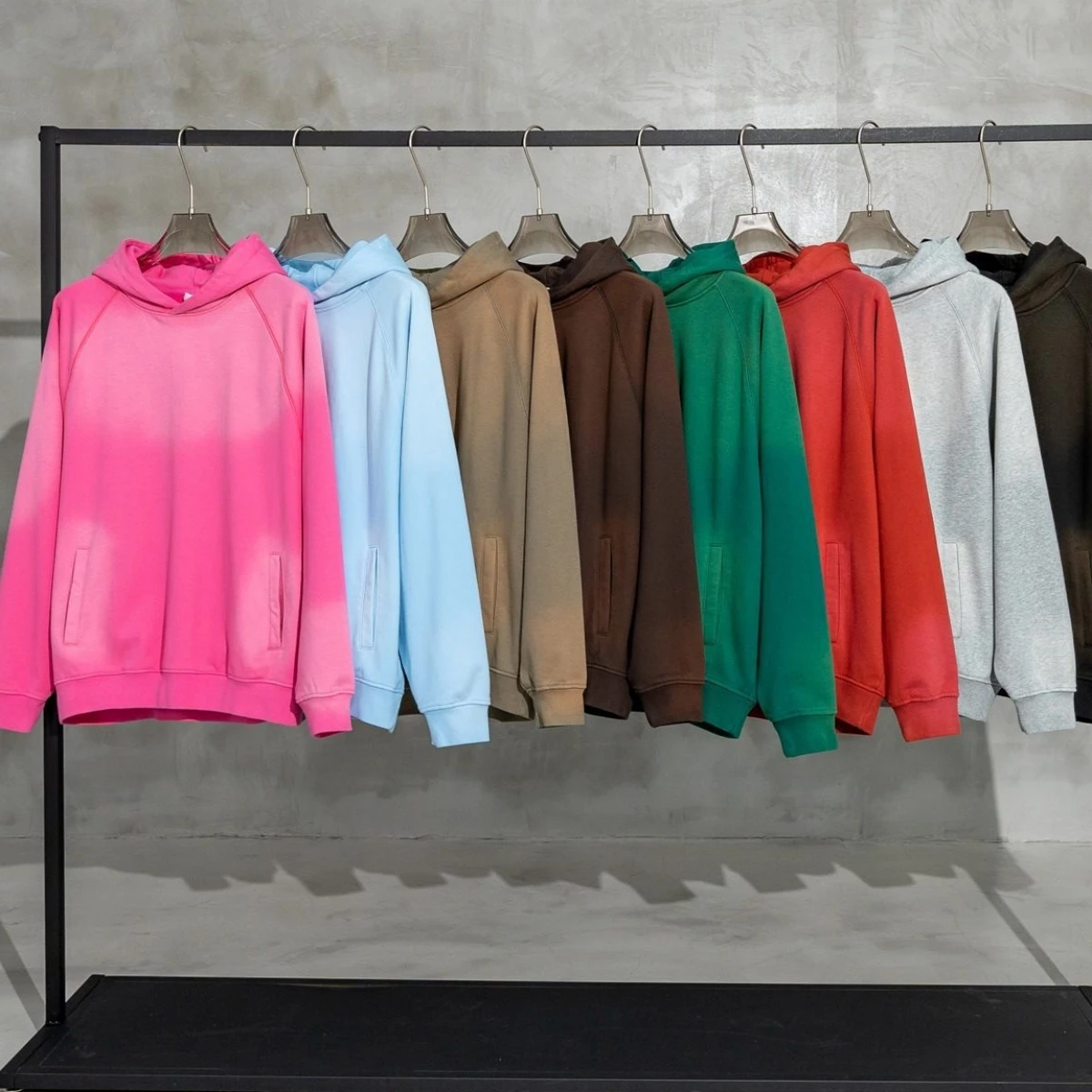 OEM Custom High Quality Acid Wash Hoodie Sun Faded Hoodies Oversize Vintage Wash French Terry Pullover Hoodie Man