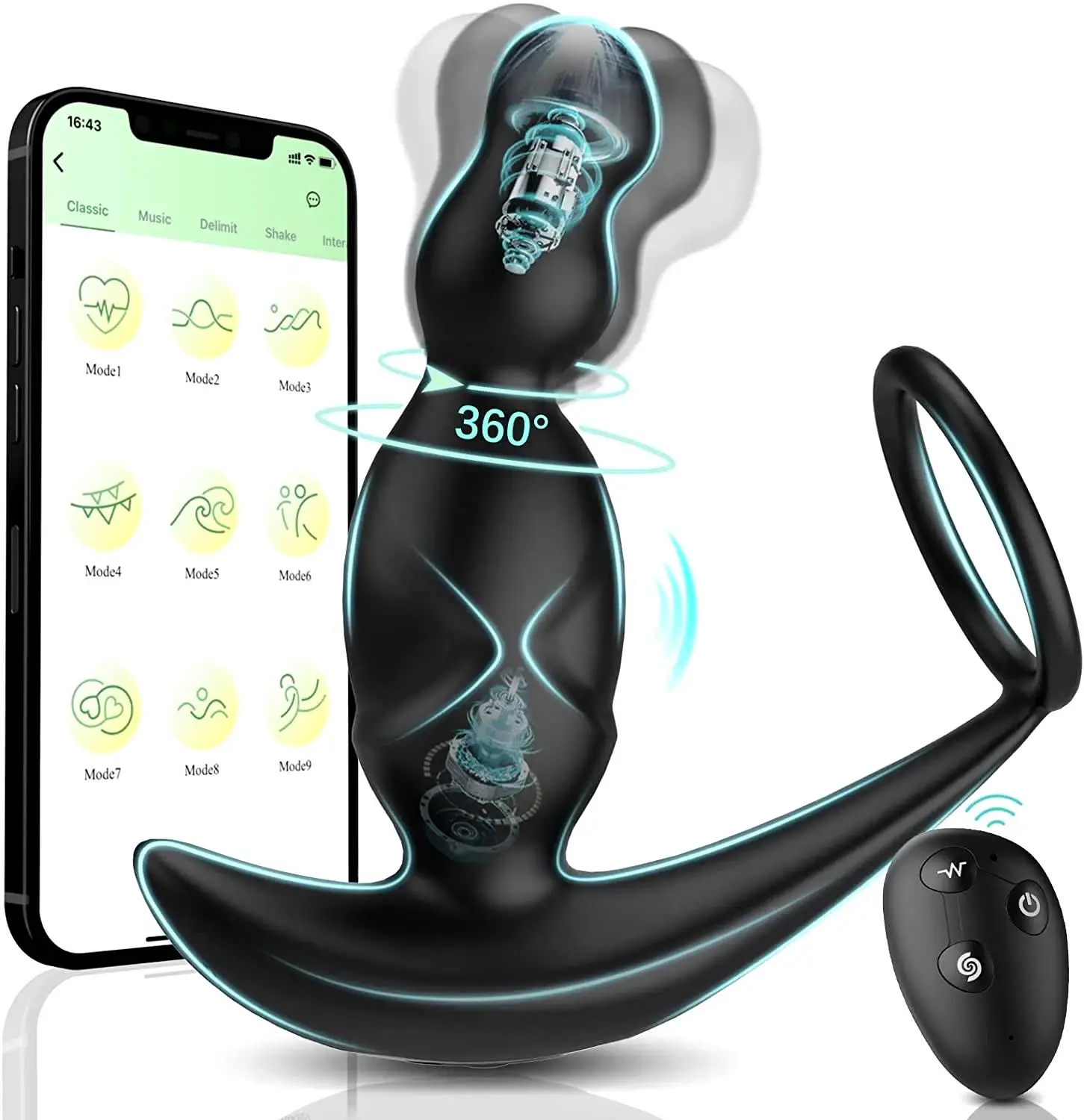 MOGlovers App Control Anal Plug Vibrator Sex Toys For Men Prostate Massager 360 Rotational Stimulation Male Butt Plug With Cock