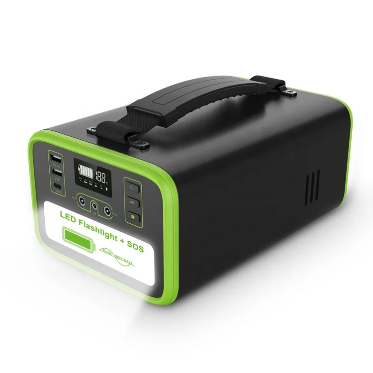 AC Portable electric Power station solar generat LED USB Lamp Type-C PD Solar panel Battery Power Station AC Outlet Power Bank