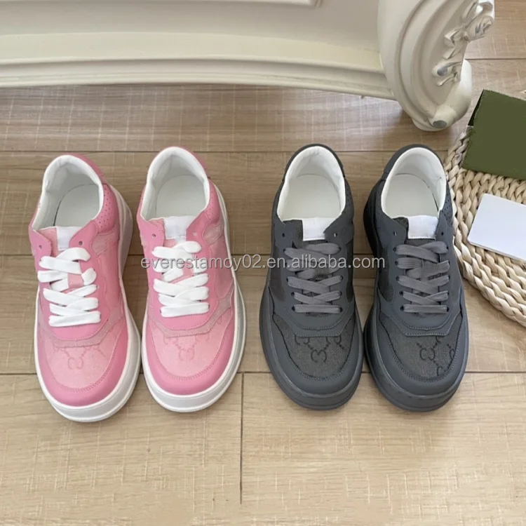 Brand Custom Luxury Shoes Canvas New Styles Latest Women Ladies Lace Trend Sneakers Flat Casual Shoes Thick Soled Shoes