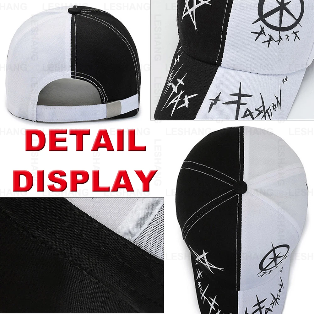 New Black and White Graffiti Baseball Caps Color-Blocking Custom Printing Logo Cotton 6Panel Curved Brim HIP HOP Sports Hats
