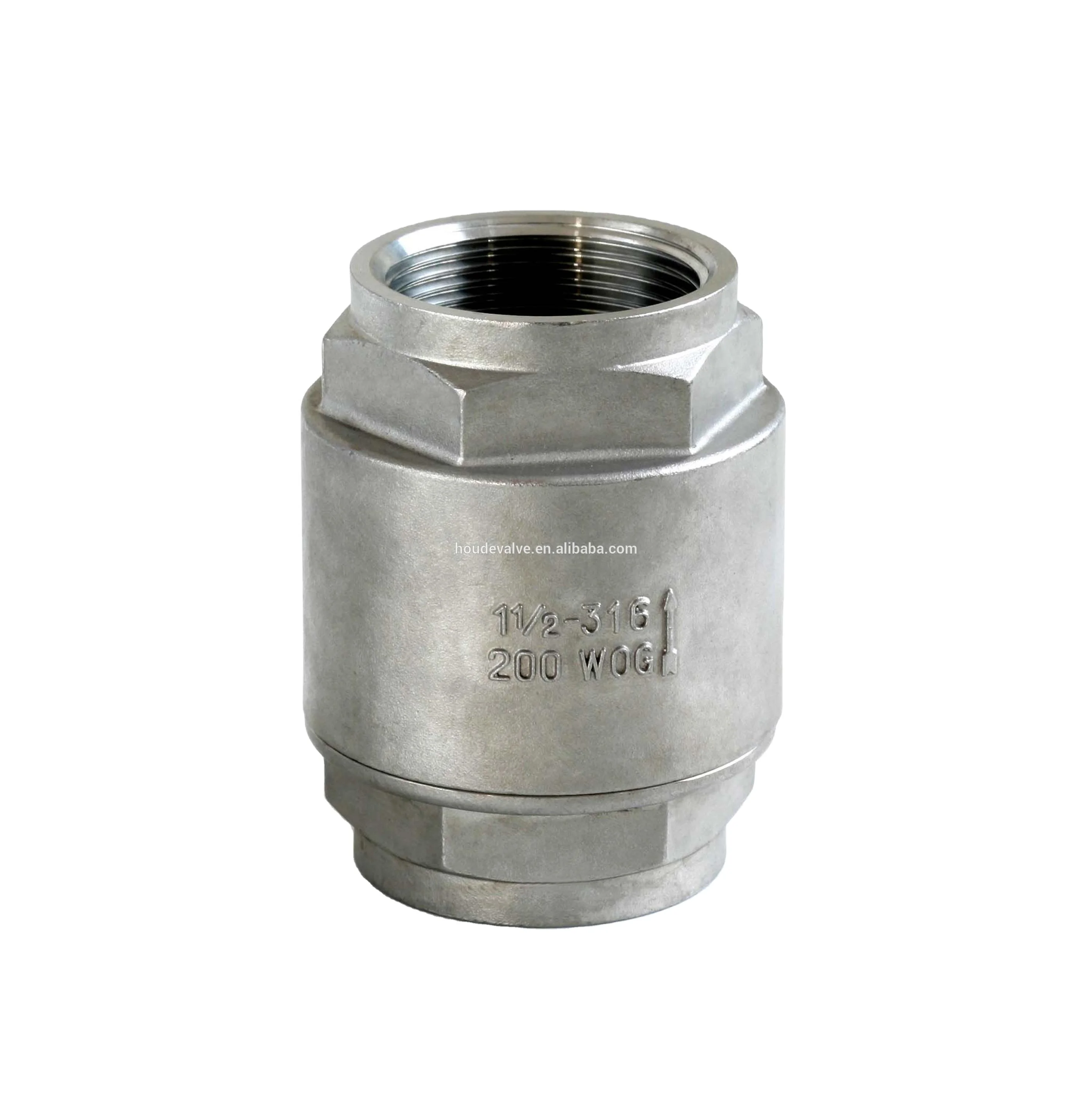 
Stainless steel BSP NPT threaded 200 WOG PN16 2-PC Spring Vertical Non Return Check Valve for Pump Water Supply Line 