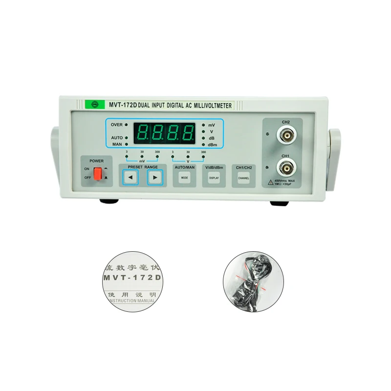 4 digits LED display Digital 100uV-400V voltmeter with MVT-172D Millivoltmeter