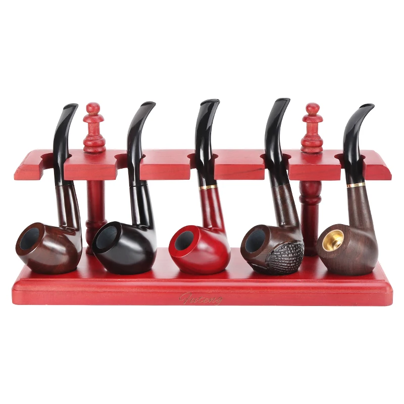 Erliao 508 Quality Hand Wood Smoking Pipe Set Wholesale Tobacco Wooden Smoking Pipes with Accessories