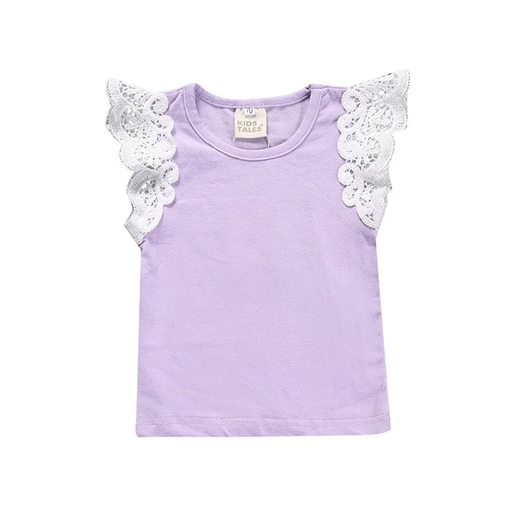Hot style summer T-shirt new style baby lace candy fly sleeve vest