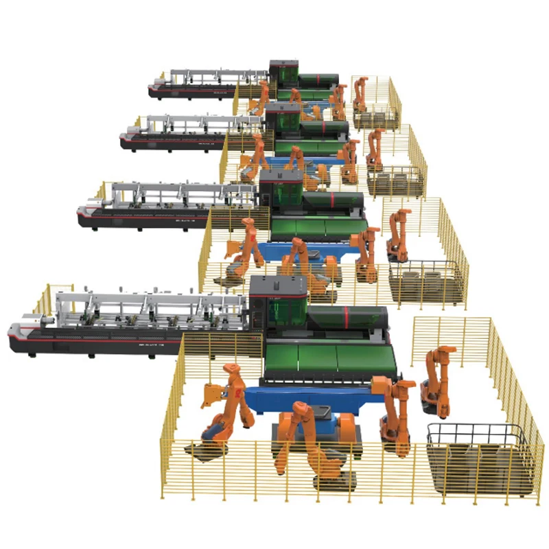 EP three-chuck metal aluminium 6m 9m pipe laser cutter automatic feeding tube cutting machine